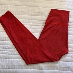 With Reversible Red/ Blue Denim Print Yoga Leggings Size M